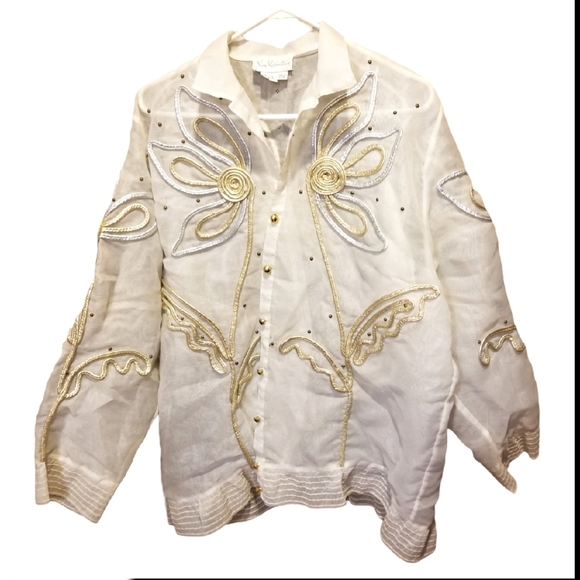 Nomi Rubinstein | Jackets & Coats | Vintage Oversized Ivory Sheer Jacket | Poshmark